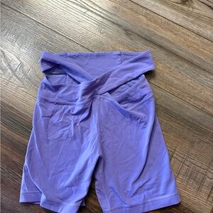 lululemon athletica Lavender Crossover Waist Bike Shorts